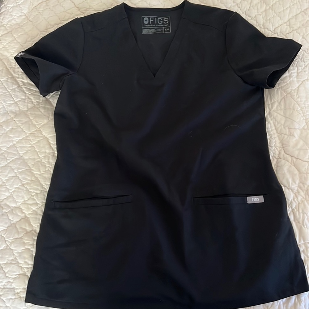 Figs black scrub top XXS